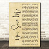 Kenny Chesney You Save Me Rustic Script Decorative Wall Art Gift Song Lyric Print