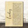 Jonas Brothers Lovebug Rustic Script Decorative Wall Art Gift Song Lyric Print