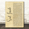 Soft Cell Soul Inside Rustic Script Decorative Wall Art Gift Song Lyric Print