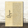Justin Bieber Anyone Rustic Script Decorative Wall Art Gift Song Lyric Print