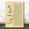 MercyMe Say I Wont Rustic Script Decorative Wall Art Gift Song Lyric Print