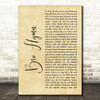 Pennywise Bro Hymn Rustic Script Decorative Wall Art Gift Song Lyric Print