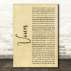 Chris Young Voices Rustic Script Decorative Wall Art Gift Song Lyric Print