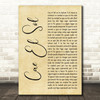 Airbag Cae El Sol Rustic Script Decorative Wall Art Gift Song Lyric Print