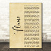 Alphaville Flame Rustic Script Decorative Wall Art Gift Song Lyric Print