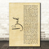 U2 Bad Rustic Script Decorative Wall Art Gift Song Lyric Print