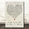 Drew Holcomb & The Neighbors I Like To Be With Me When Im With You Script Heart Wall Art Song Lyric Print