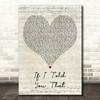 Whitney Houston Ft. George Michael If I Told You That Script Heart Wall Art Gift Song Lyric Print
