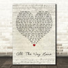 Southside Johnny & The Asbury Jukes All The Way Home Script Heart Wall Art Gift Song Lyric Print