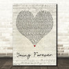 JAY-Z Featuring Mr. Hudson Young Forever Script Heart Decorative Wall Art Gift Song Lyric Print