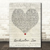 The Temperance Movement Backwater Zoo Script Heart Decorative Wall Art Gift Song Lyric Print