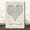 Frightened Rabbit I Wish I Was Sober Script Heart Decorative Wall Art Gift Song Lyric Print