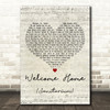 Metallica Welcome Home (Sanitarium) Script Heart Decorative Wall Art Gift Song Lyric Print