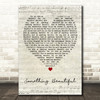 Trombone Shorty Something Beautiful Script Heart Decorative Wall Art Gift Song Lyric Print