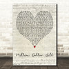 Whitney Houston Million Dollar Bill Script Heart Decorative Wall Art Gift Song Lyric Print