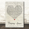 Khruangbin & Leon Bridges Texas Sun Script Heart Decorative Wall Art Gift Song Lyric Print