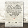 Nanci Griffith Listen To The Radio Script Heart Decorative Wall Art Gift Song Lyric Print