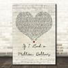 Barenaked Ladies If I Had a Million Dollars Script Heart Decorative Gift Song Lyric Print