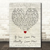 Brenda Lee If You Love Me (Really Love Me) Script Heart Decorative Gift Song Lyric Print