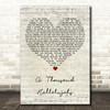 The Shires A Thousand Hallelujahs Script Heart Decorative Wall Art Gift Song Lyric Print