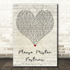 The Beatles Please Mister Postman Script Heart Decorative Wall Art Gift Song Lyric Print