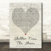 Bob Dylan Shelter From the Storm Script Heart Decorative Wall Art Gift Song Lyric Print