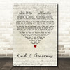 Natalie Merchant Kind & Generous Script Heart Decorative Wall Art Gift Song Lyric Print