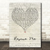 Thirty Seconds To Mars Rescue Me Script Heart Decorative Wall Art Gift Song Lyric Print
