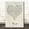 George Jones & Tammy Wynette One Script Heart Decorative Wall Art Gift Song Lyric Print