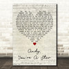 The Killers Andy, Youre A Star Script Heart Decorative Wall Art Gift Song Lyric Print