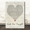 Freddie Jackson Rock Me Tonight Script Heart Decorative Wall Art Gift Song Lyric Print
