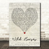 Natasha Bedingfield Wild Horses Script Heart Decorative Wall Art Gift Song Lyric Print