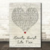 Bullet For My Valentine Hearts Burst Into Fire Script Heart Wall Art Song Lyric Print