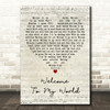 Jim Reeves Welcome To My World Script Heart Decorative Wall Art Gift Song Lyric Print