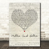 Alice Cooper Millie And Billie Script Heart Decorative Wall Art Gift Song Lyric Print