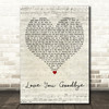 One Direction Love You Goodbye Script Heart Decorative Wall Art Gift Song Lyric Print