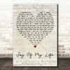 Chris Stapleton Joy of My Life Script Heart Decorative Wall Art Gift Song Lyric Print