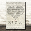The Rolling Stones Fool To Cry Script Heart Decorative Wall Art Gift Song Lyric Print