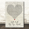 Shane Codd Get Out Of My Head Script Heart Decorative Wall Art Gift Song Lyric Print