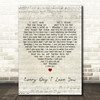Boyzone Every Day I Love You Script Heart Decorative Wall Art Gift Song Lyric Print