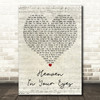 Loverboy Heaven In Your Eyes Script Heart Decorative Wall Art Gift Song Lyric Print