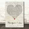 Billie Eilish Therefore I Am Script Heart Decorative Wall Art Gift Song Lyric Print