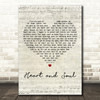 Crystal Gayle Heart and Soul Script Heart Decorative Wall Art Gift Song Lyric Print