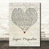 Grateful Dead Sugar Magnolia Script Heart Decorative Wall Art Gift Song Lyric Print