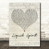 Gregory Porter Liquid Spirit Script Heart Decorative Wall Art Gift Song Lyric Print