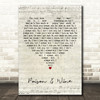 The Civil Wars Poison & Wine Script Heart Decorative Wall Art Gift Song Lyric Print