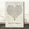 Amy Lee Going to California Script Heart Decorative Wall Art Gift Song Lyric Print