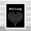 Everything But The Girl Missing Black Heart Song Lyric Quote Print
