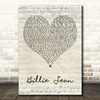 Michael Jackson Billie Jean Script Heart Decorative Wall Art Gift Song Lyric Print