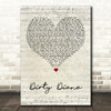 Michael Jackson Dirty Diana Script Heart Decorative Wall Art Gift Song Lyric Print